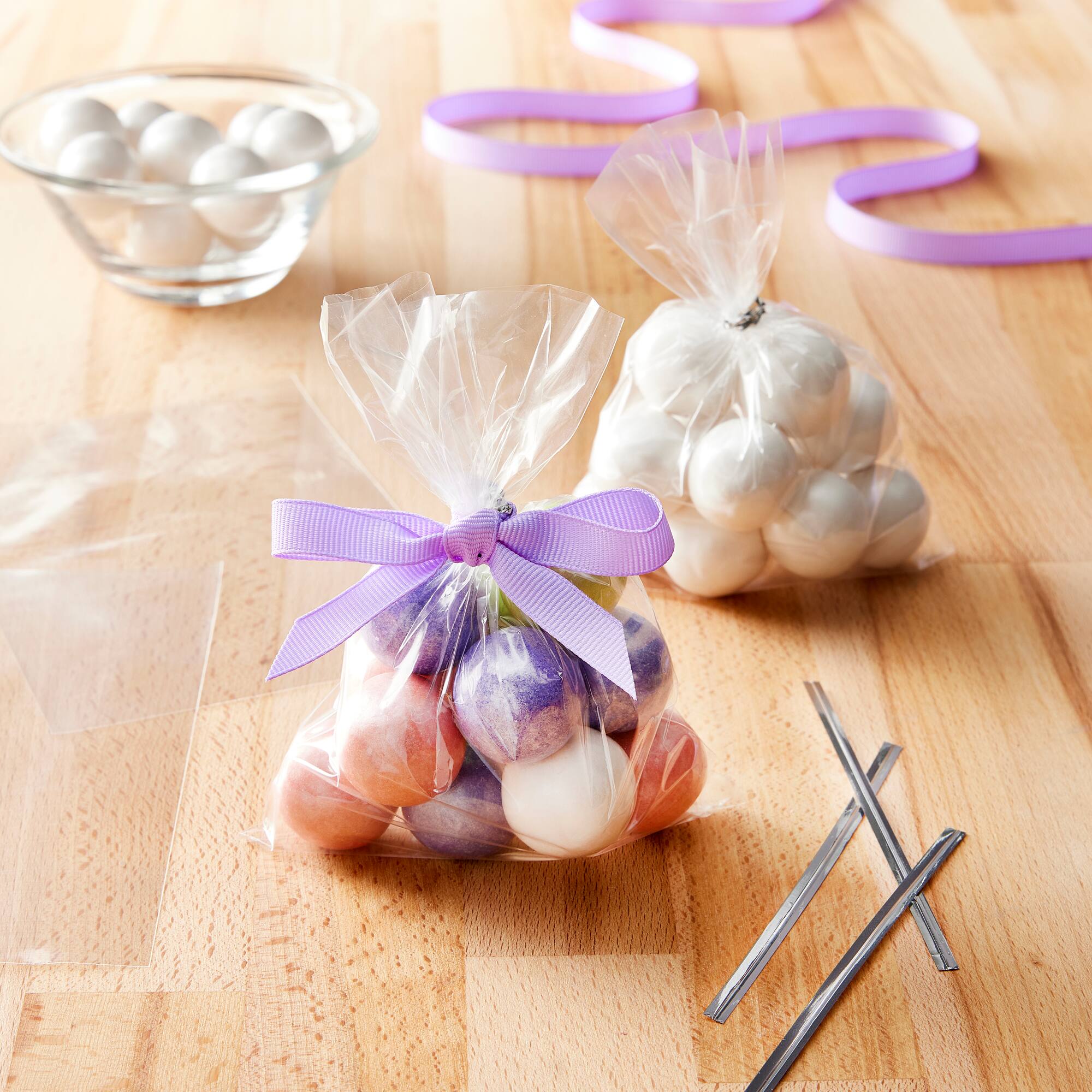 6" Clear Rectangle Treat Bags with Ties by Celebrate It®, 100ct.